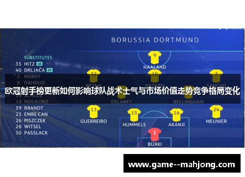 欧冠射手榜更新如何影响球队战术士气与市场价值走势竞争格局变化